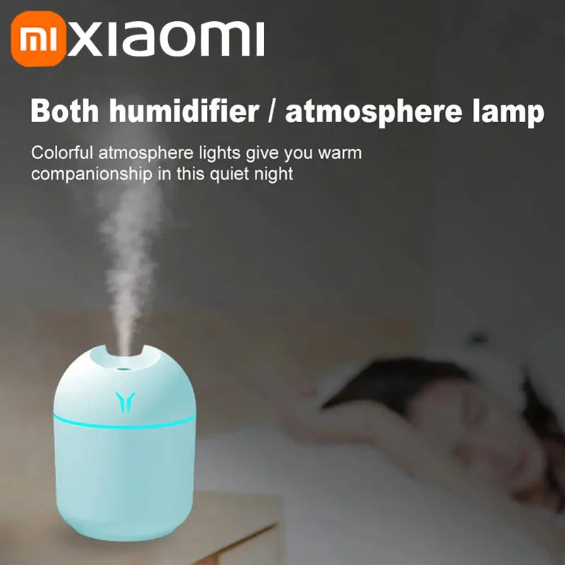 Xiaomi Portable Air Humidifier 250ML Essential Oil Diffuser 2 Modes Auto off with LED Light for Home Car Mist Maker Face Steamer