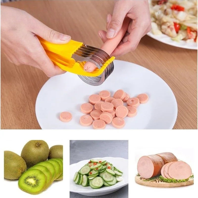Eco-Friendly Banana Slicer Cutter:Premium Plastic Kitchen Tool for Fruits&Vegetables-Ideal for Slicing, Cutting Cucumbers & More