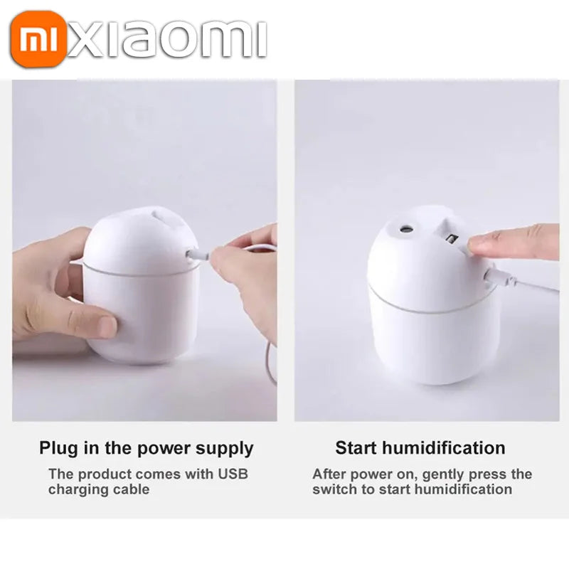 Xiaomi Portable Air Humidifier 250ML Essential Oil Diffuser 2 Modes Auto off with LED Light for Home Car Mist Maker Face Steamer