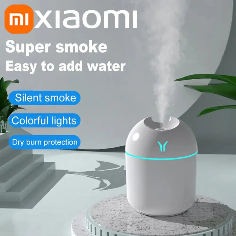 Xiaomi Portable Air Humidifier 250ML Essential Oil Diffuser 2 Modes Auto off with LED Light for Home Car Mist Maker Face Steamer