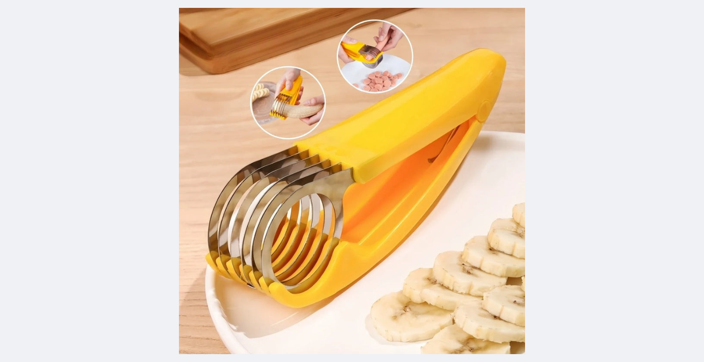 Eco-Friendly Banana Slicer Cutter:Premium Plastic Kitchen Tool for Fruits&Vegetables-Ideal for Slicing, Cutting Cucumbers & More