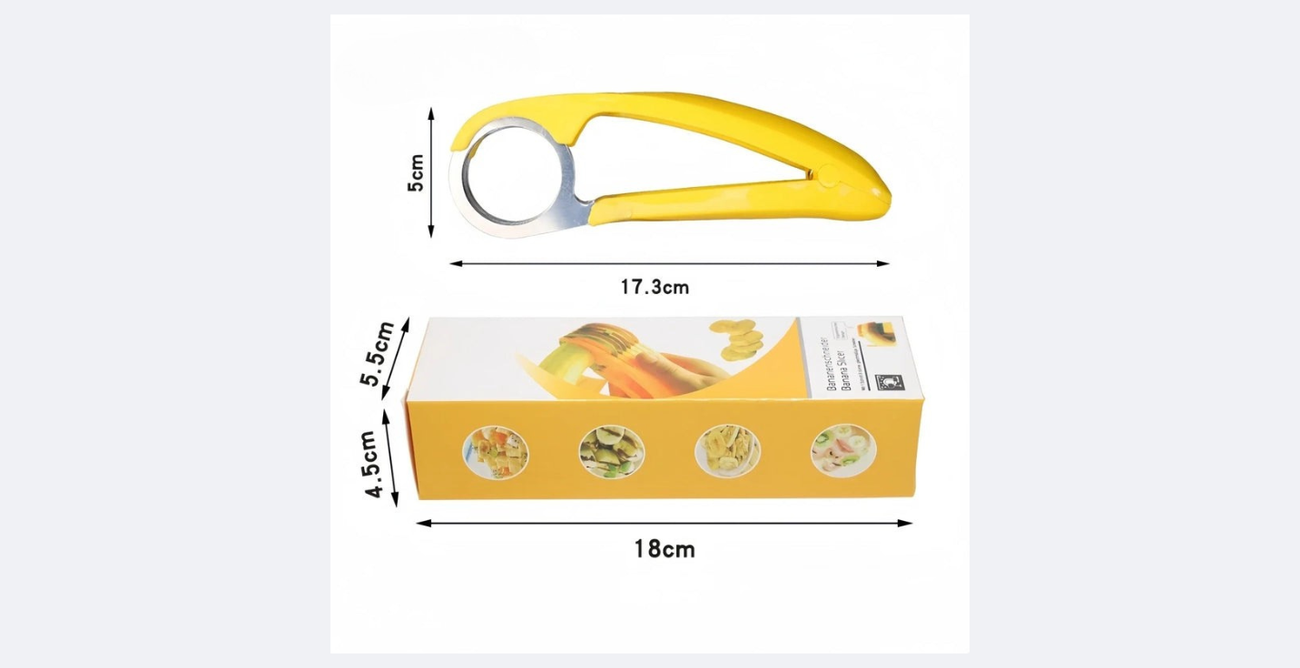 Eco-Friendly Banana Slicer Cutter:Premium Plastic Kitchen Tool for Fruits&Vegetables-Ideal for Slicing, Cutting Cucumbers & More