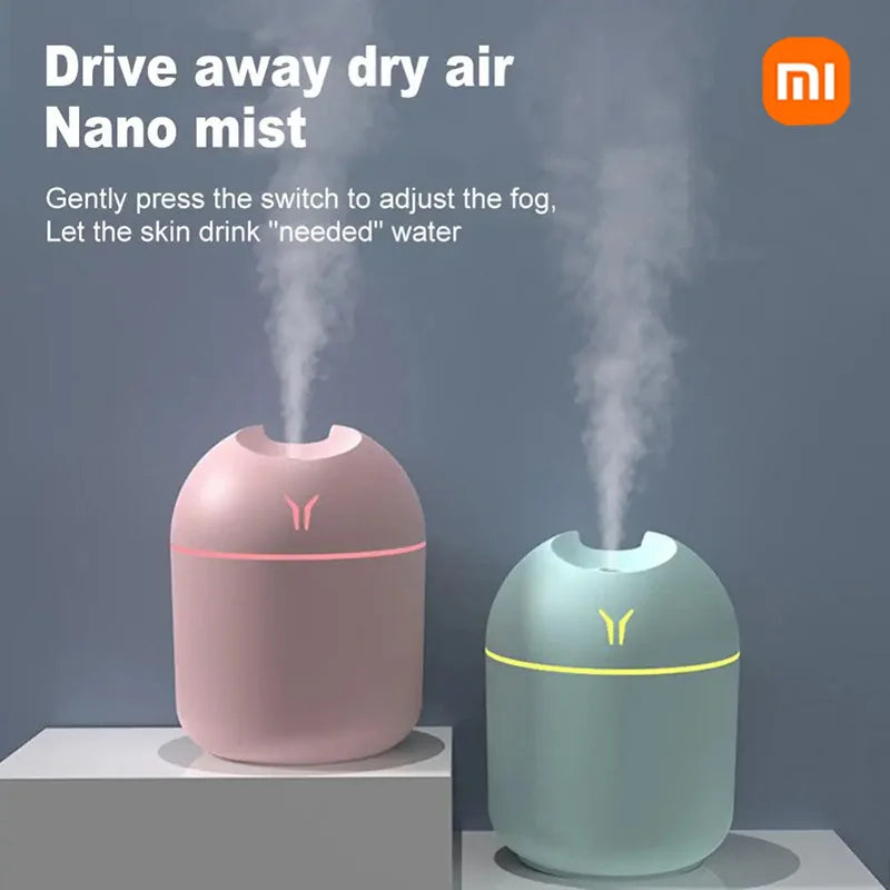 Xiaomi Portable Air Humidifier 250ML Essential Oil Diffuser 2 Modes Auto off with LED Light for Home Car Mist Maker Face Steamer